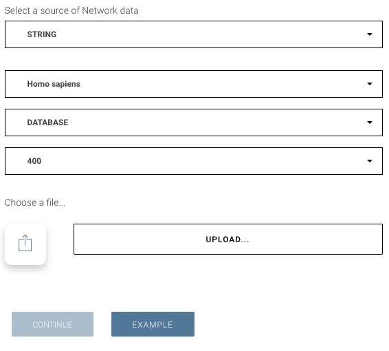 An example of FunGeneNet menu when ANDSystem is selected
